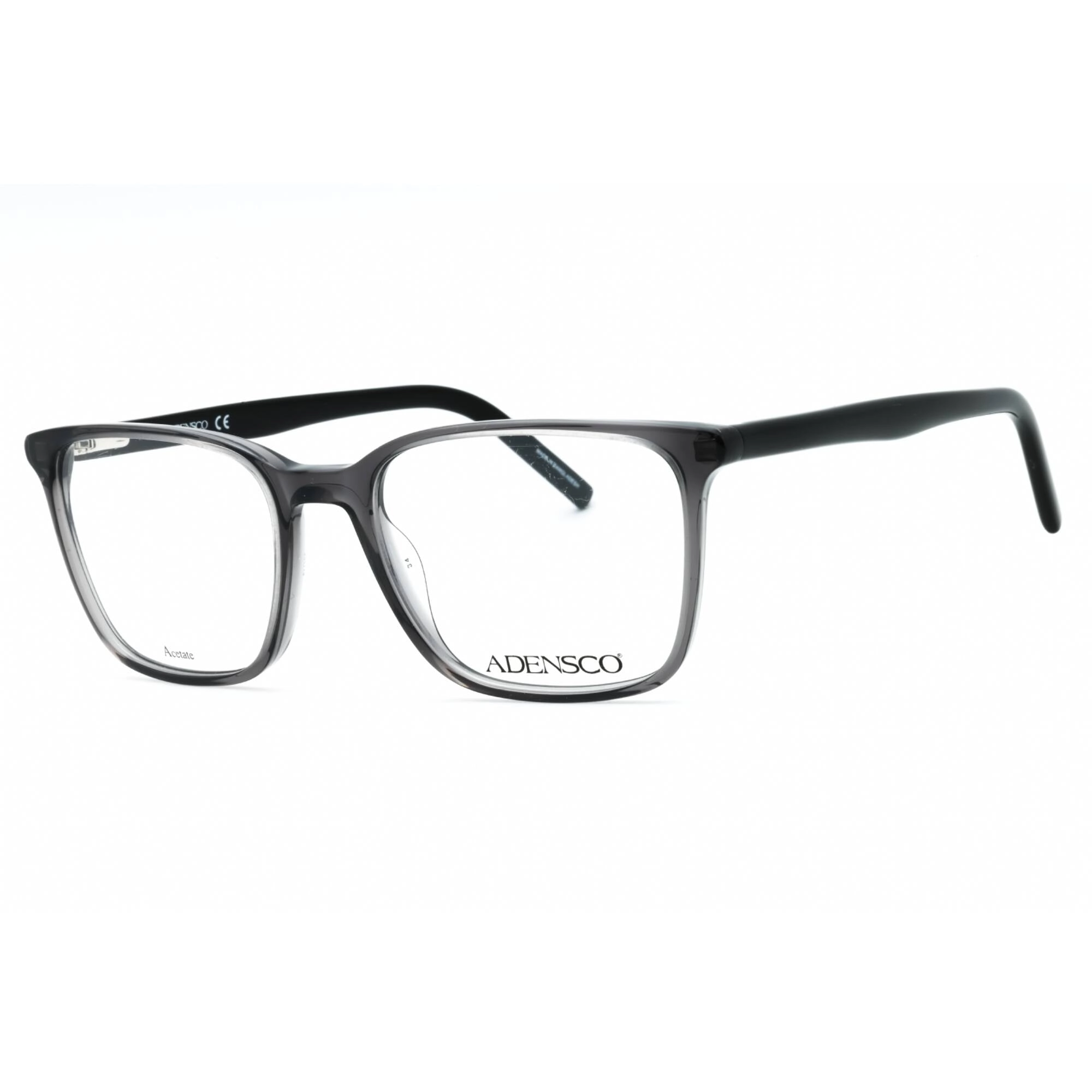 Adensco Men's Eyeglasses - Grey Plastic Full Rim Rectangular Frame | AD 137 0KB7 00