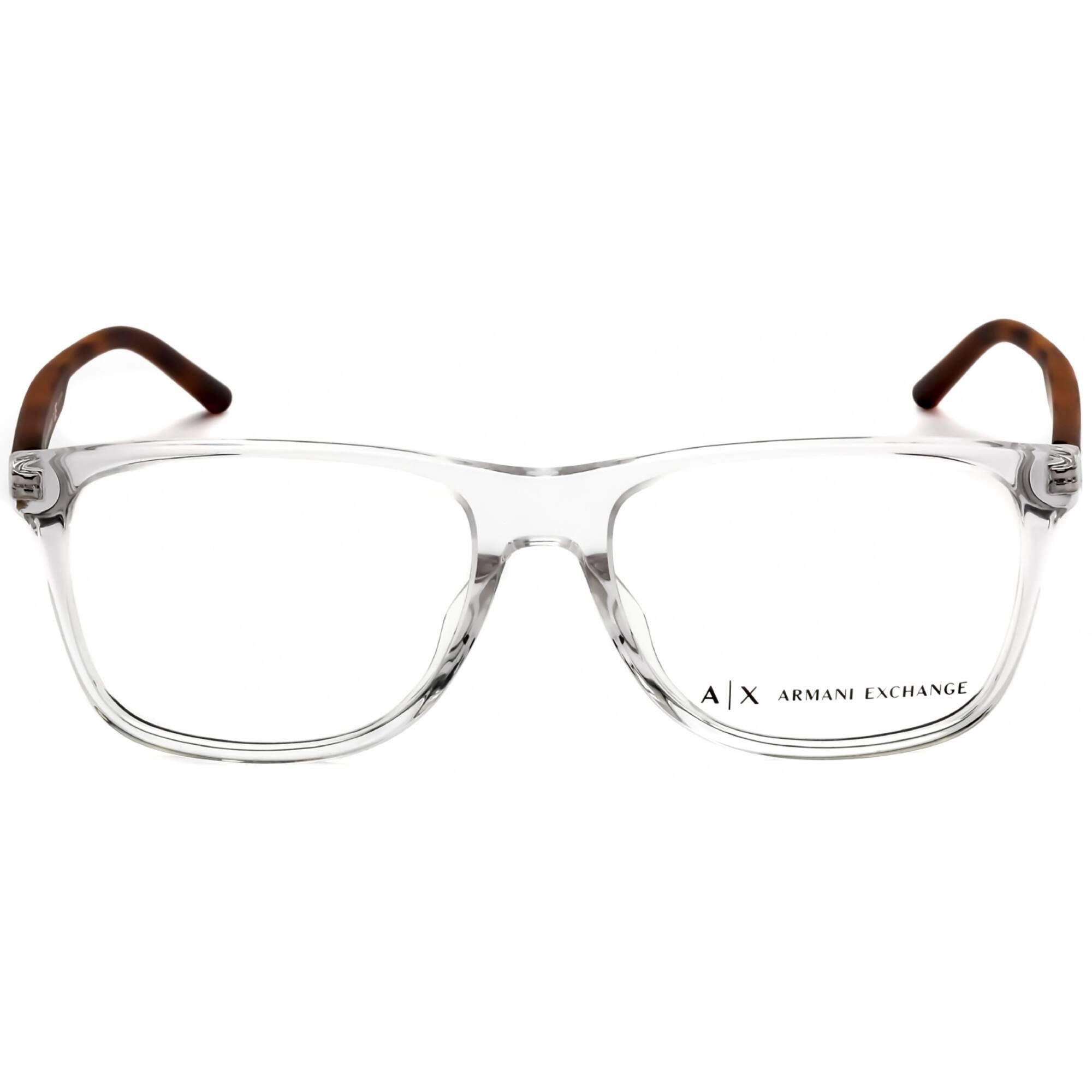 Armani Exchange Unisex Eyeglasses - Rectangular Shape Frame Clear Lens | AX3048F 8235