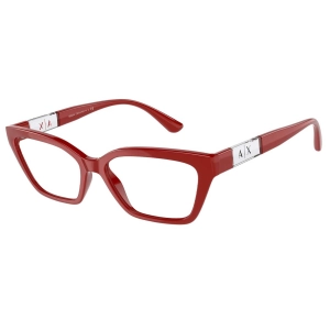 Armani Exchange Women's Eyeglasses - Demo Lens Shiny Red Plastic Frame | 0AX3092F 8088