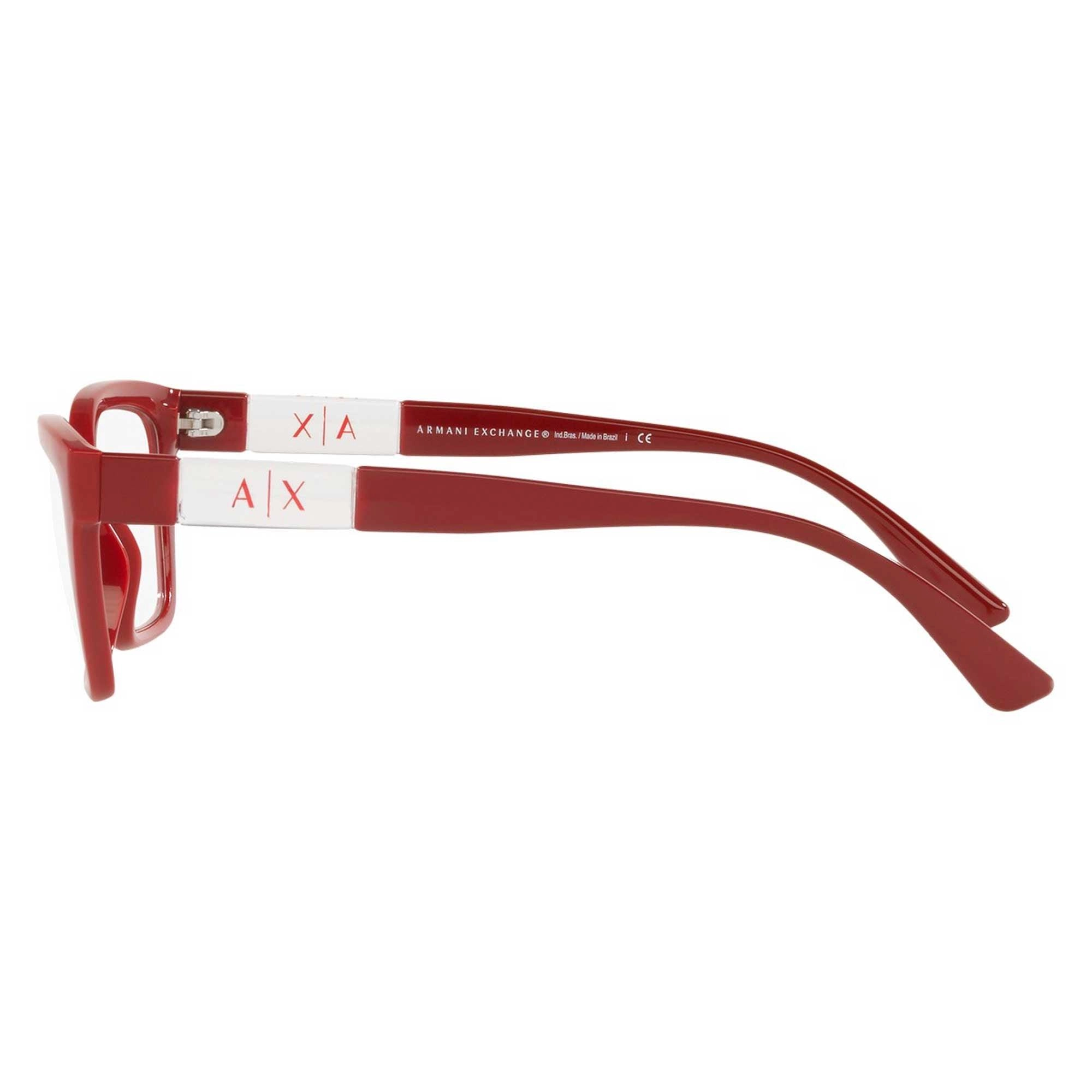 Armani Exchange Women's Eyeglasses - Demo Lens Shiny Red Plastic Frame | 0AX3092F 8088
