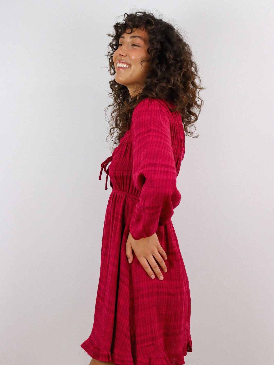 AUBREY SHIRRED DRESS