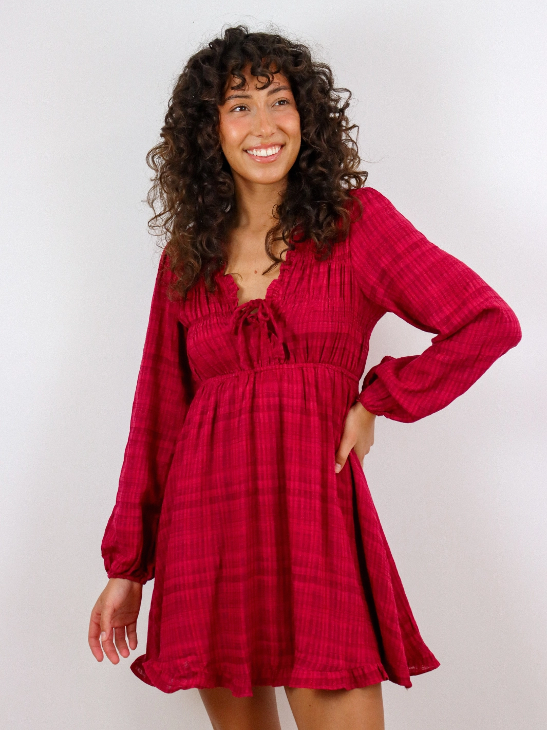 AUBREY SHIRRED DRESS