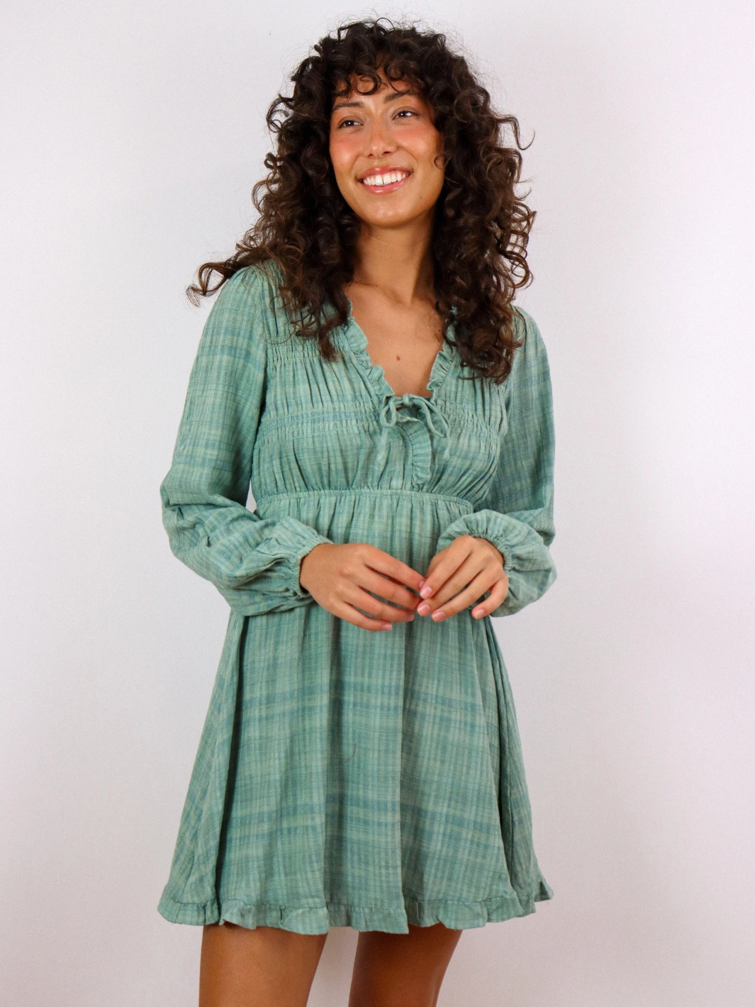 AUBREY SHIRRED DRESS