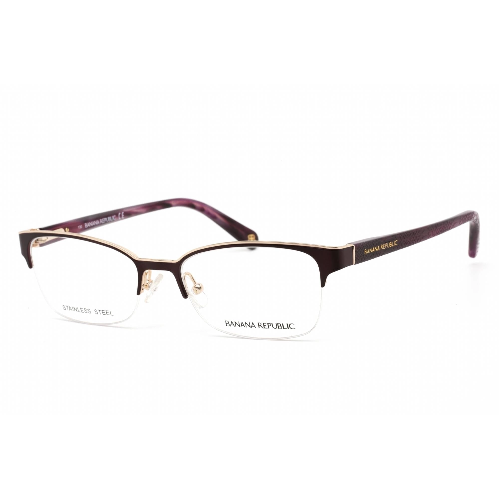 Banana Republic Women's Eyeglasses - Matte Purple Violet Half Rim Frame | Elsa 01JZ 00
