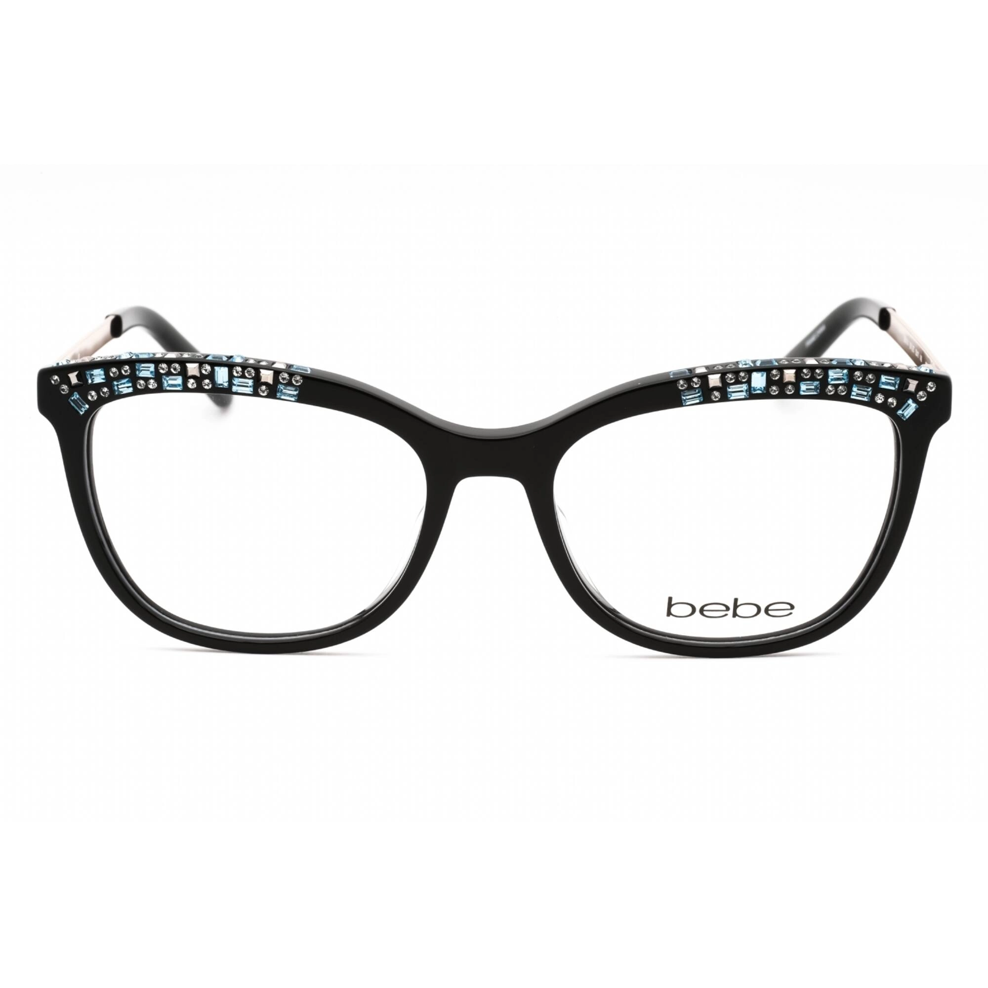 Bebe Women's Eyeglasses - Jet Full Rim Cat Eye Frame Clear Demo Lens | BB5179 001
