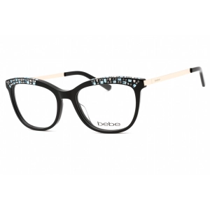 Bebe Women's Eyeglasses - Jet Full Rim Cat Eye Frame Clear Demo Lens | BB5179 001