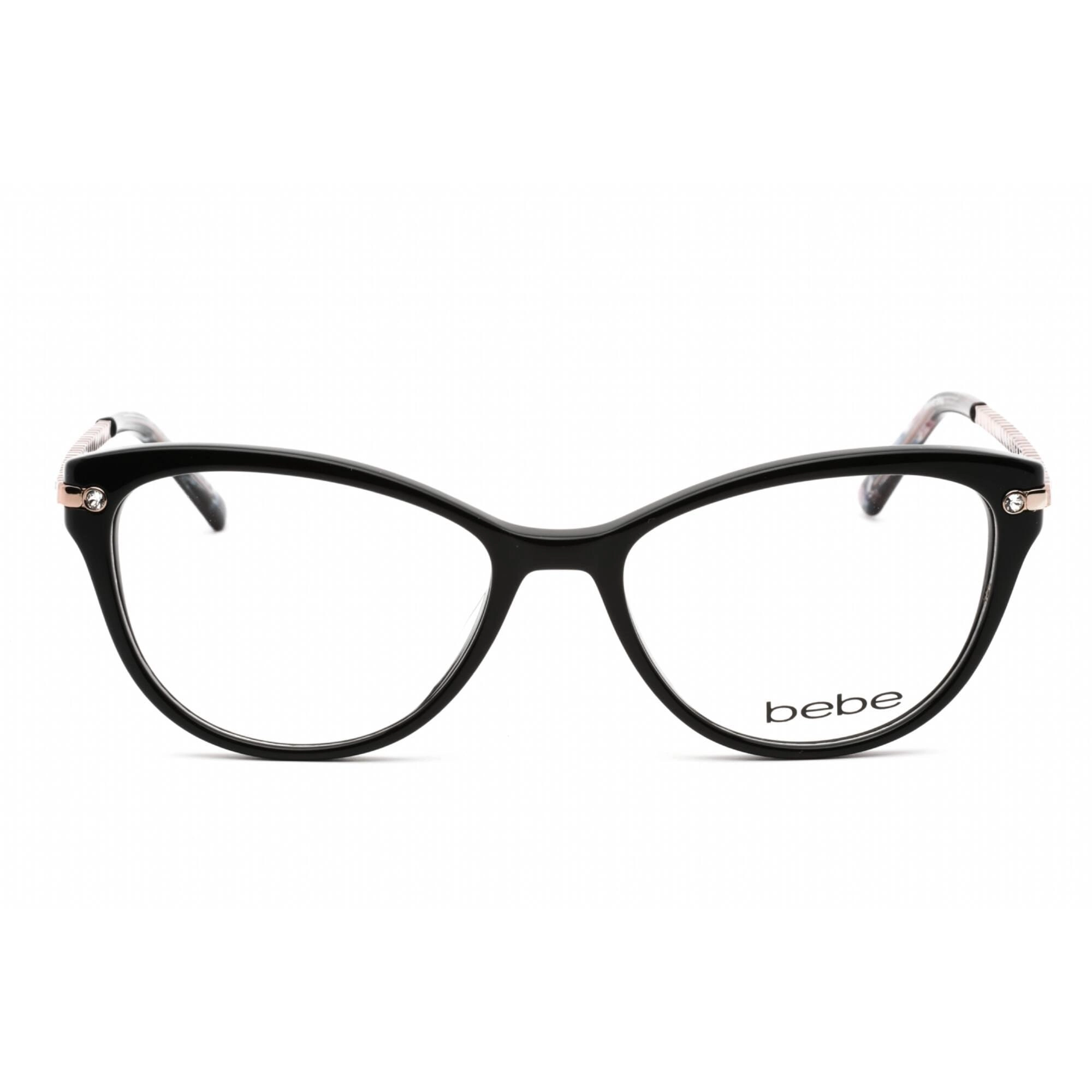 Bebe Women's Eyeglasses - Jet Rectangular Shape Plastic Frame Clear Lens | BB5181 001