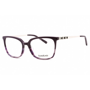 Bebe Women's Eyeglasses - Plum Animal Rectangular Shape Frame Clear Lens | BB5197 500