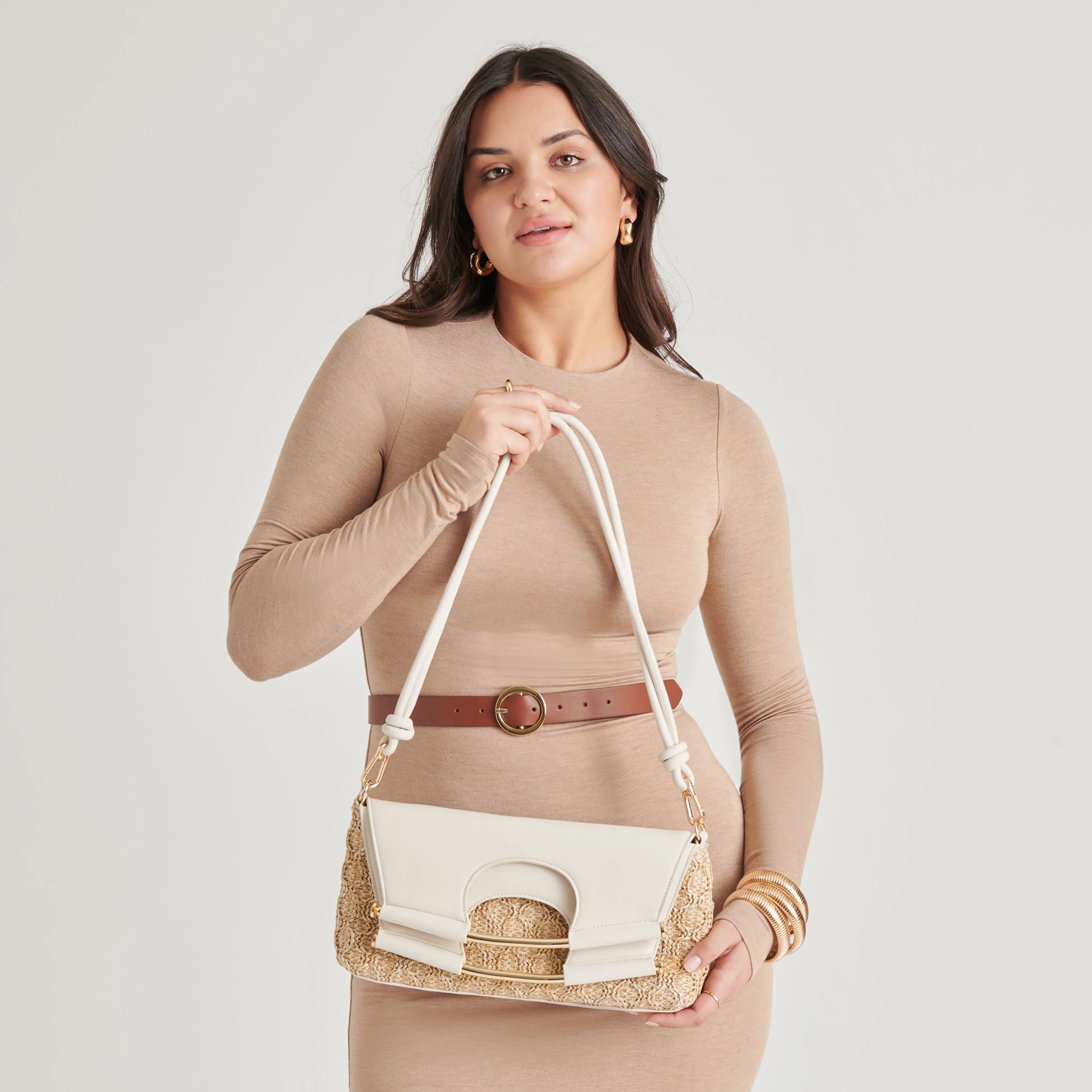 BIANCA CLUTCH IVORY NATURAL RAFFIA