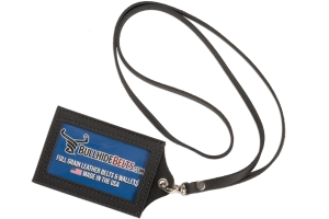 Black Leather Lanyard – Perfect for ID, Security Access, and Cruise Sea Passes