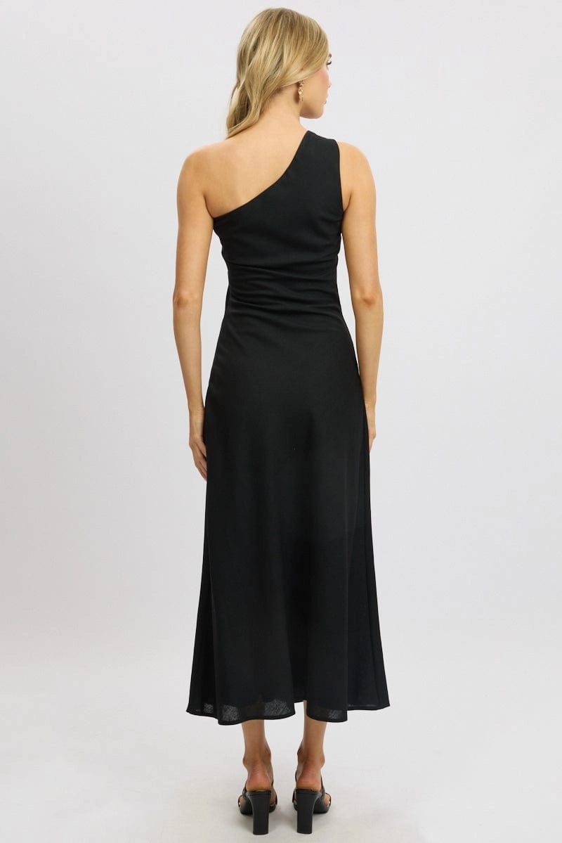 Black One Shoulder Maxi Dress