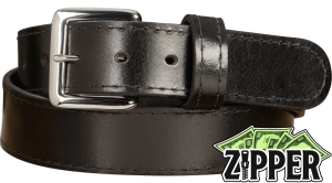 Black Water Buffalo Money Belt With 25" Zipper 1.50" Wide