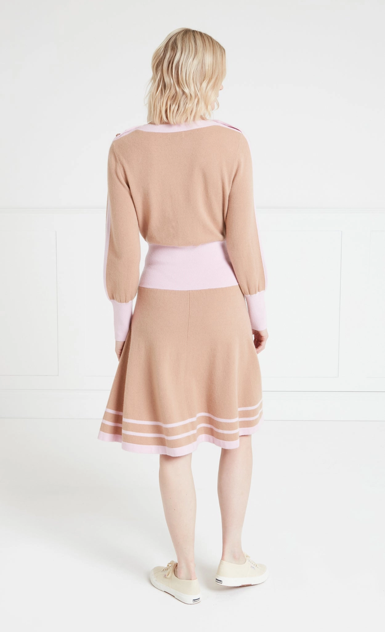 Bretton Knit Dress - Pink/Camel