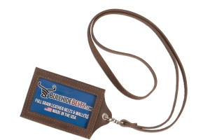Brown Leather Lanyard – Perfect for ID, Security Access, and Cruise Sea Passes