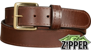 Brown Water Buffalo Money Belt With 25" Zipper 1.50" Wide