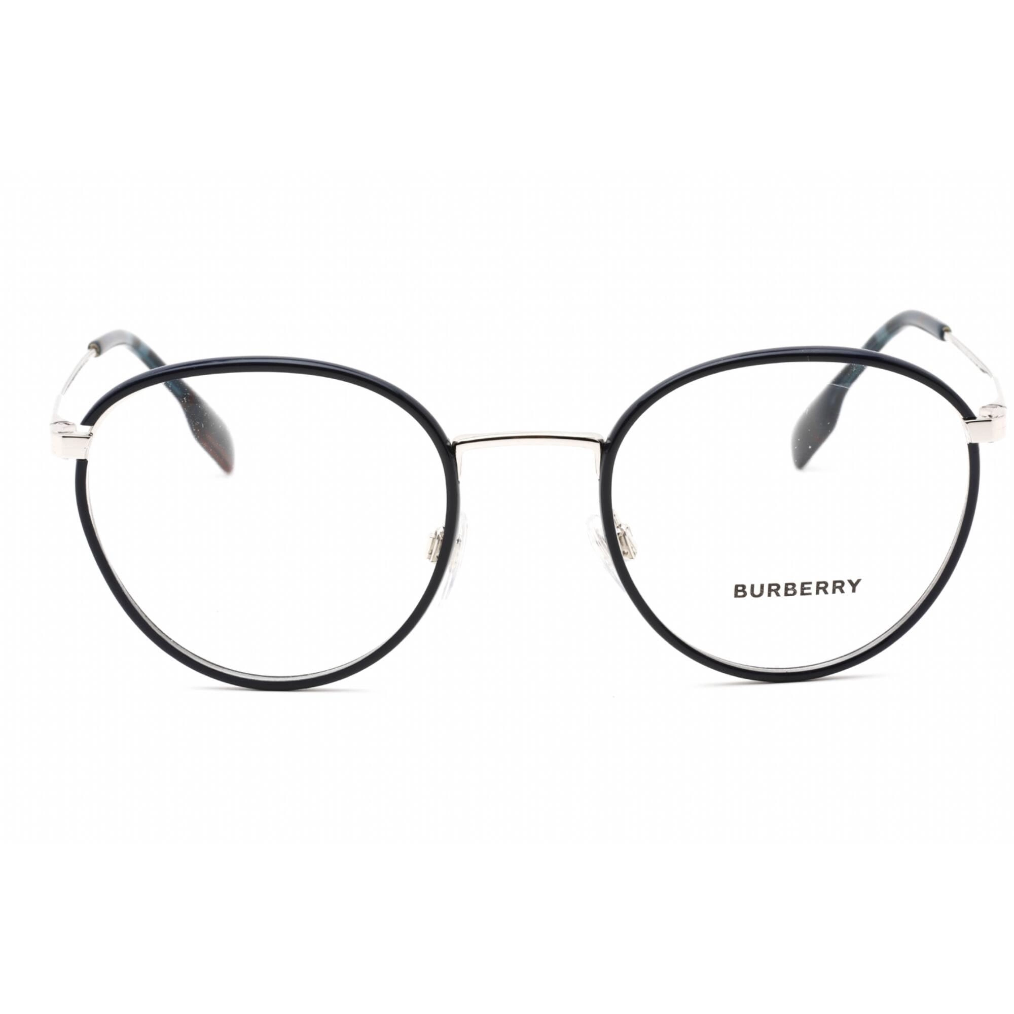 Burberry Unisex Eyeglasses - Full Rim Round Silver/Blue Metal Frame | 0BE1373 1005