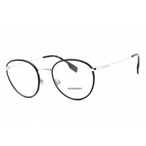 Burberry Unisex Eyeglasses - Full Rim Round Silver/Blue Metal Frame | 0BE1373 1005