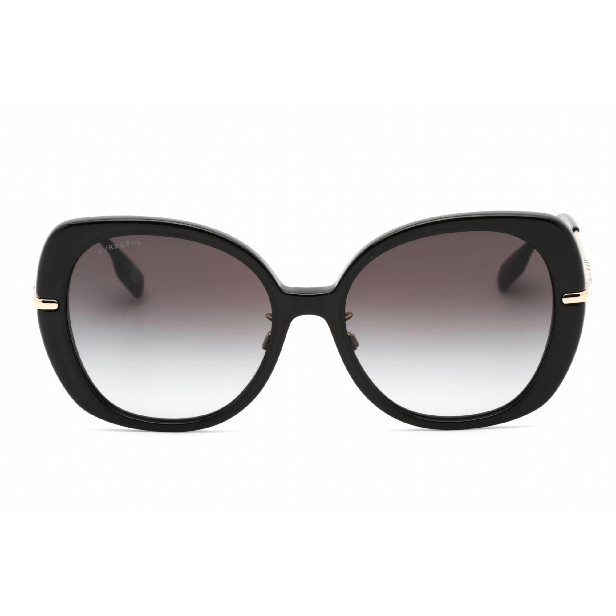 Burberry Women's Sunglasses - Black Oval Frame Grey Gradient Lens | 0BE4374F 30018G