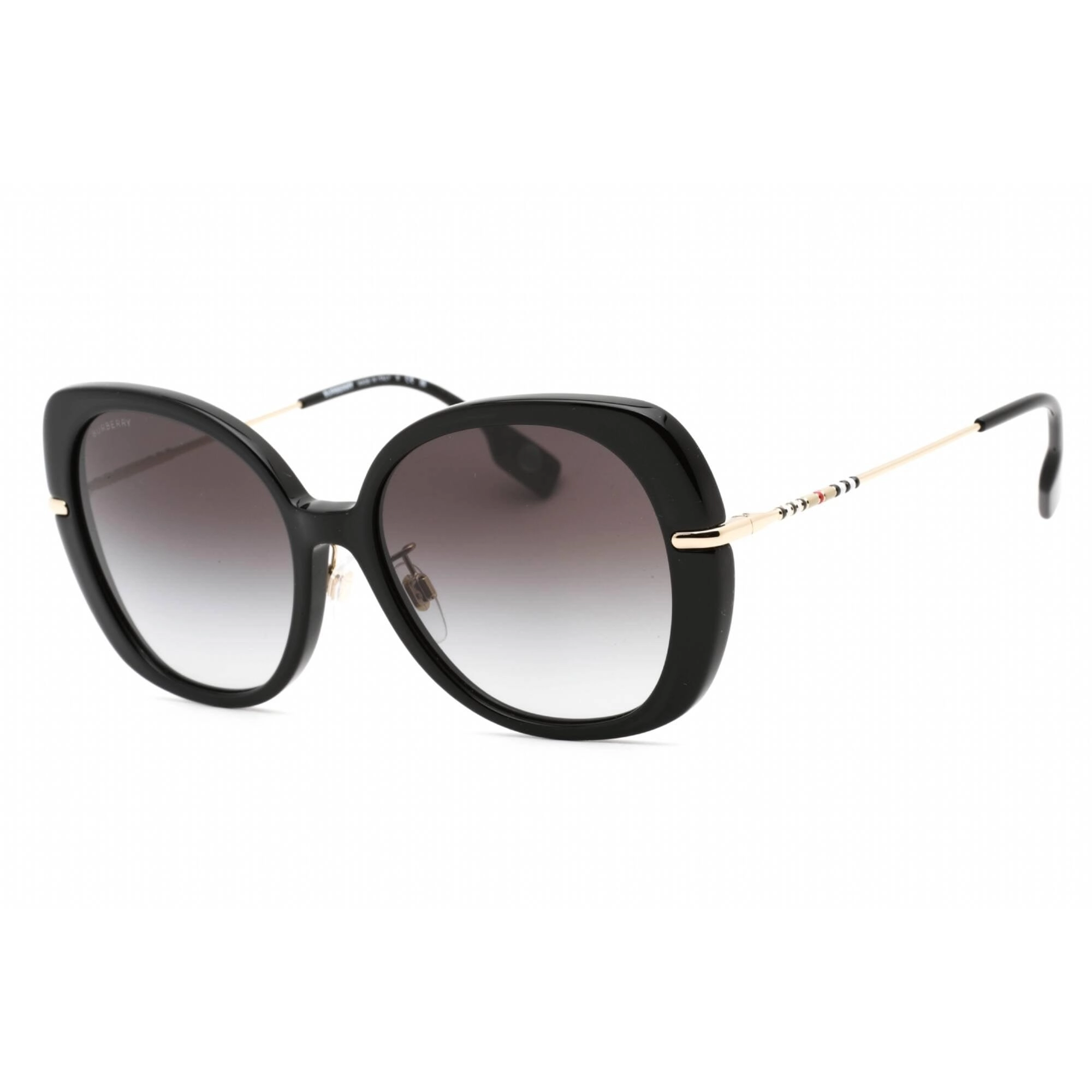 Burberry Women's Sunglasses - Black Oval Frame Grey Gradient Lens | 0BE4374F 30018G
