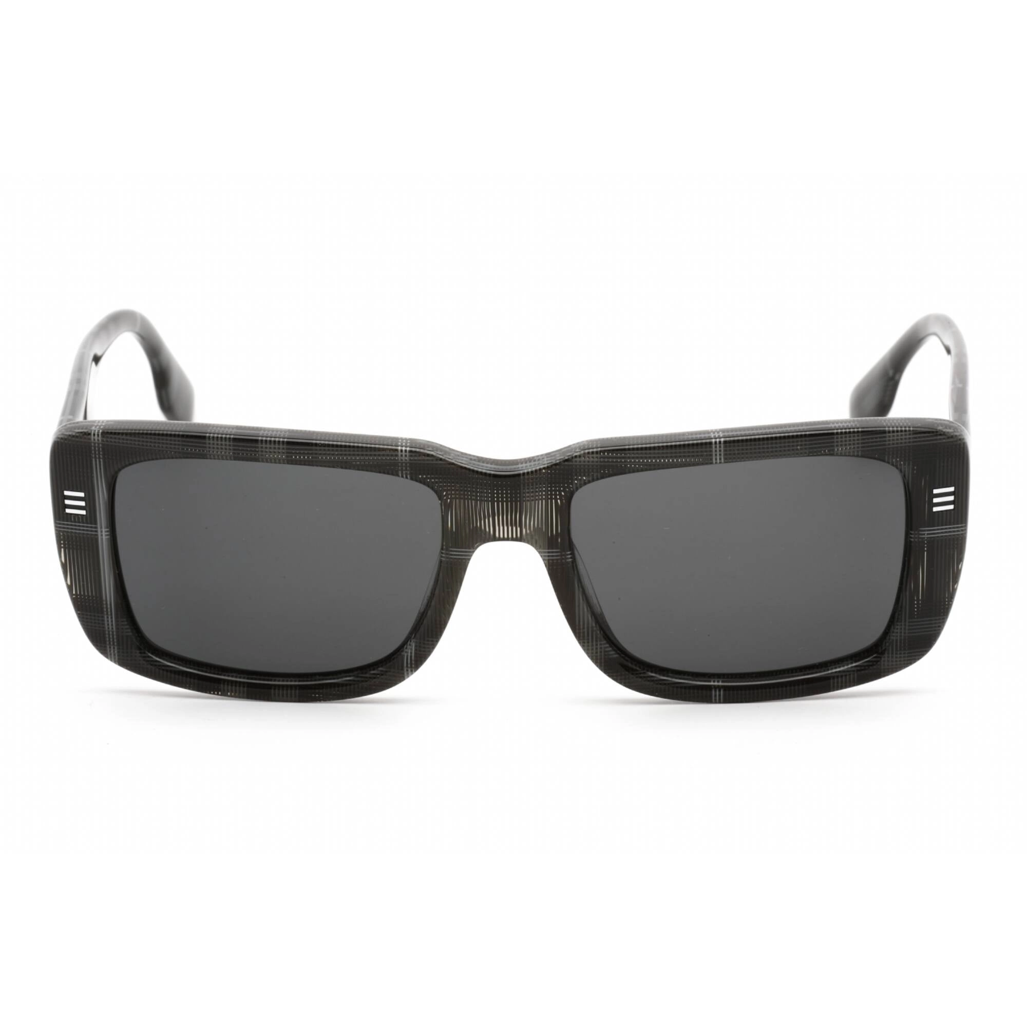 Burberry Women's Sunglasses - Grey Check Rectangular Plastic Frame | 0BE4376U 380487