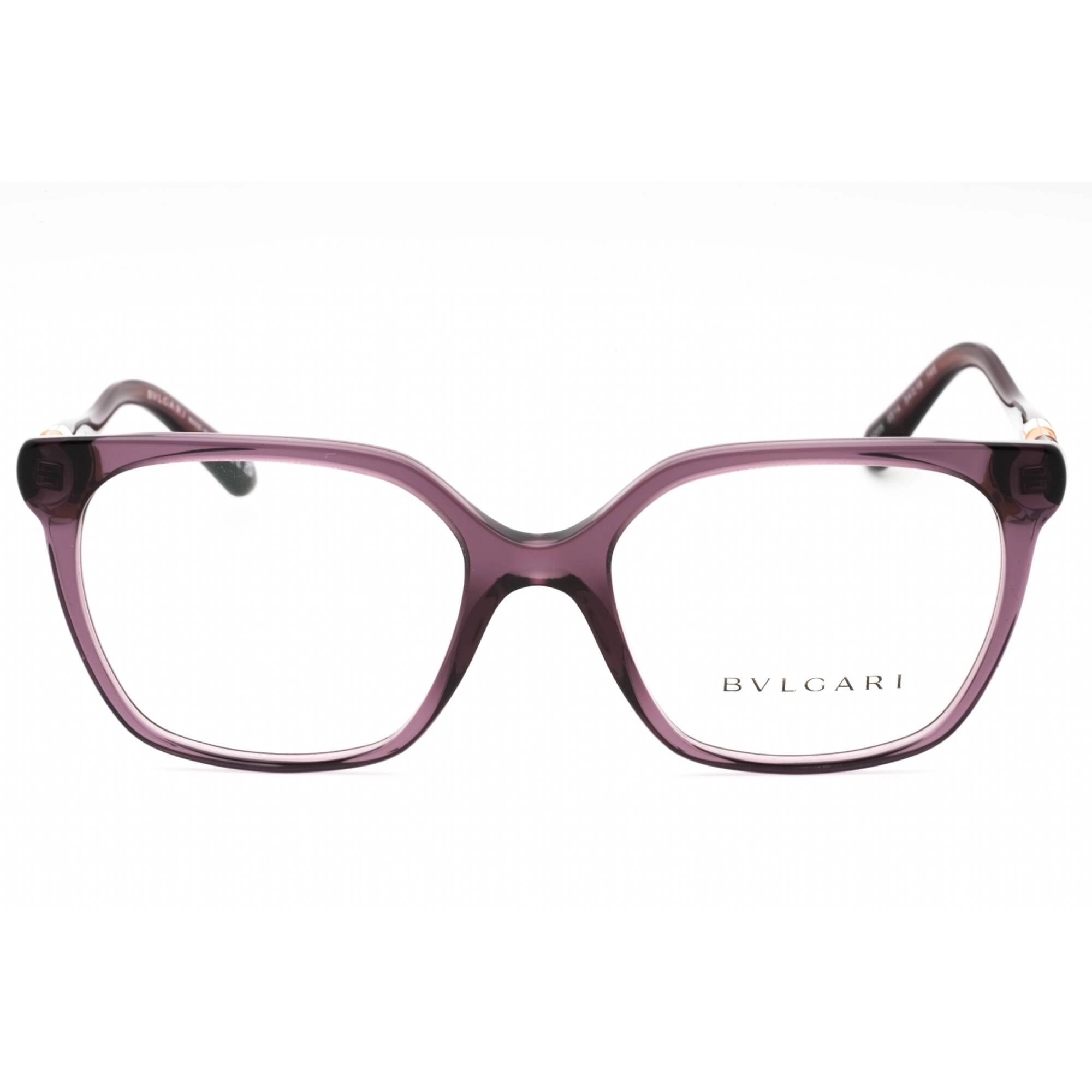 Bvlgari Women's Eyeglasses - Transparent Amethyst Plastic Cat Eye Frame | 0BV4205 5514