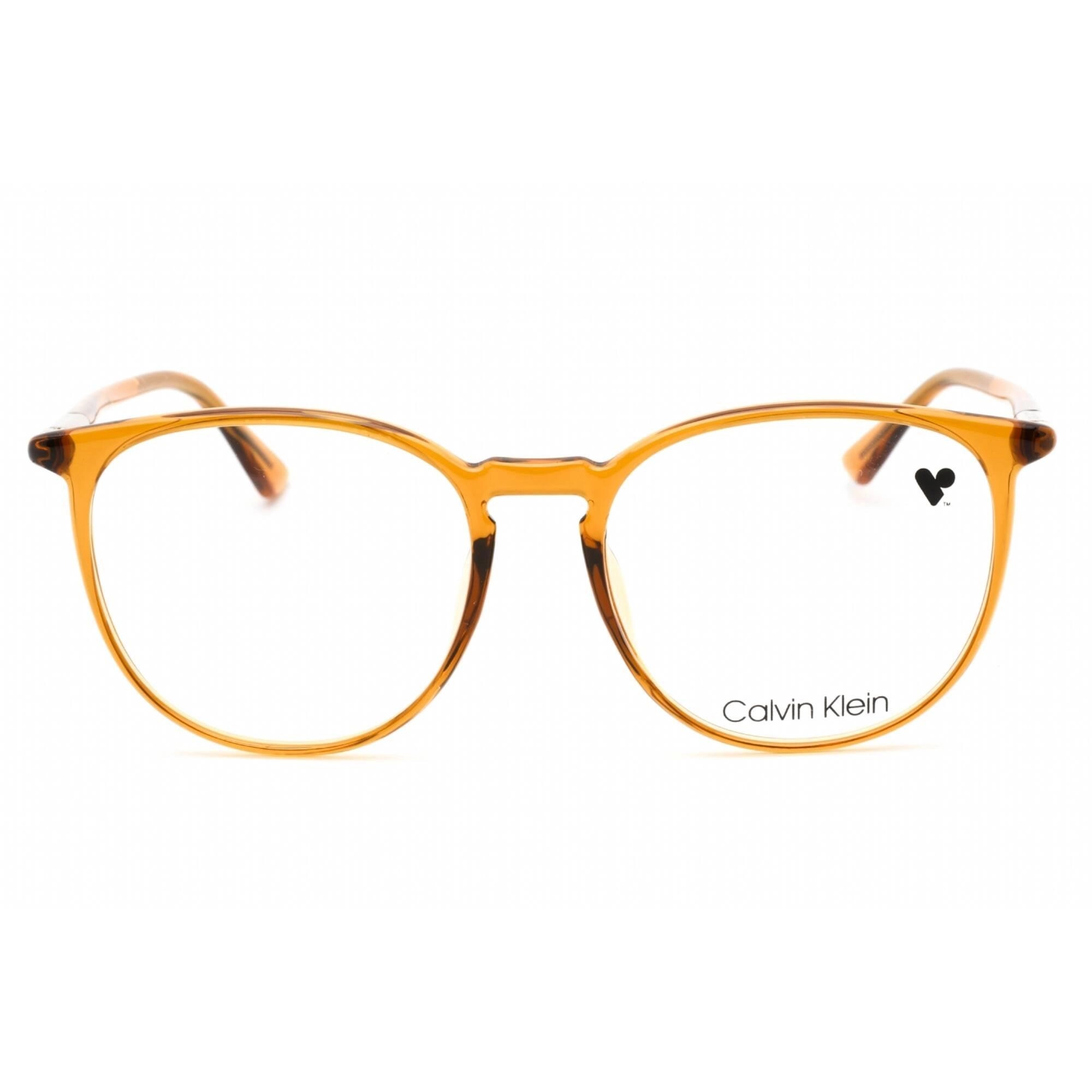 Calvin Klein Men's Eyeglasses - Full Rim Butterscotch Plastic Round | CK21522 729