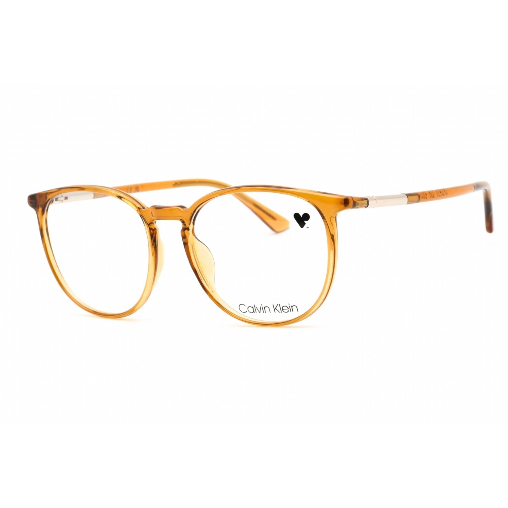 Calvin Klein Men's Eyeglasses - Full Rim Butterscotch Plastic Round | CK21522 729