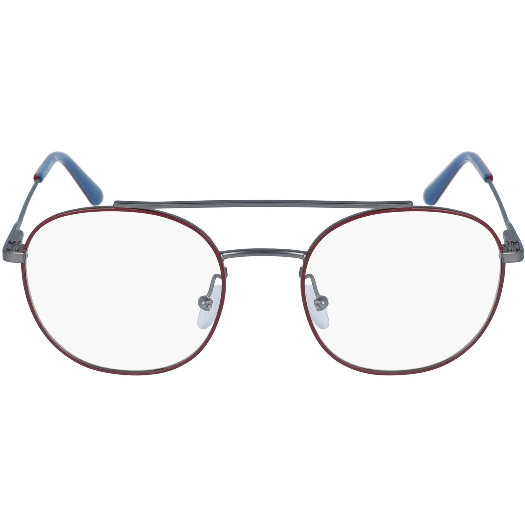 Calvin Klein Unisex Eyeglasses - Satin Oxblood Round Frame | CALVIN KLEIN CK18123 601