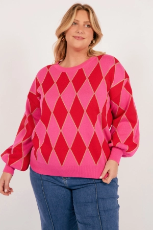 Casablanca Lurex Jumper in Pink