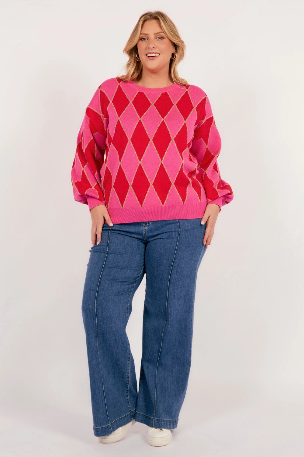 Casablanca Lurex Jumper in Pink