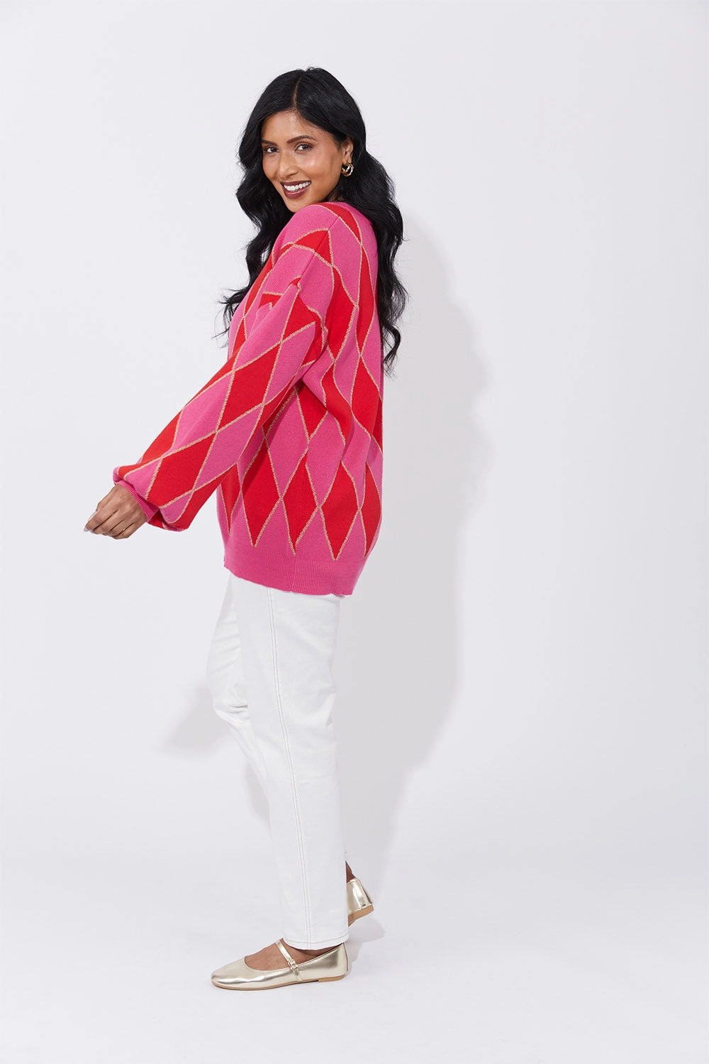 Casablanca Lurex Jumper in Pink