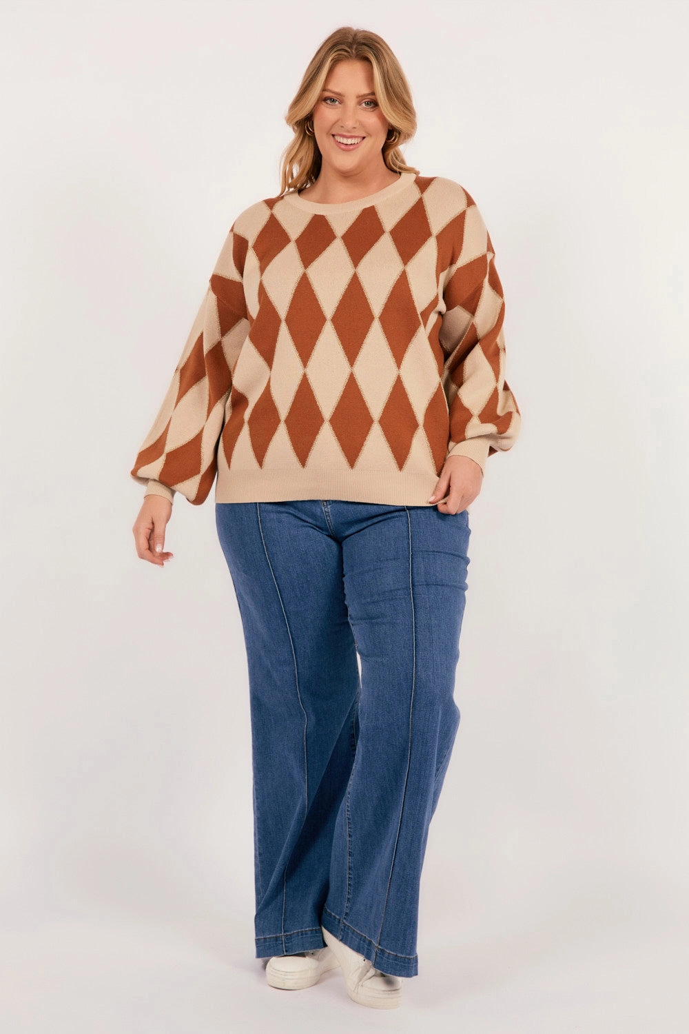 Casablanca Lurex Jumper in Sand