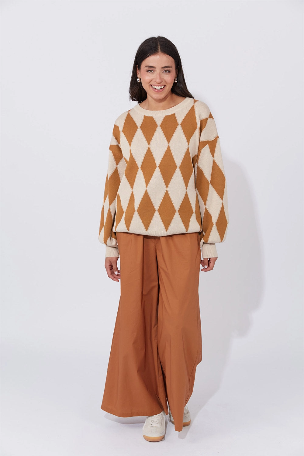 Casablanca Lurex Jumper in Sand