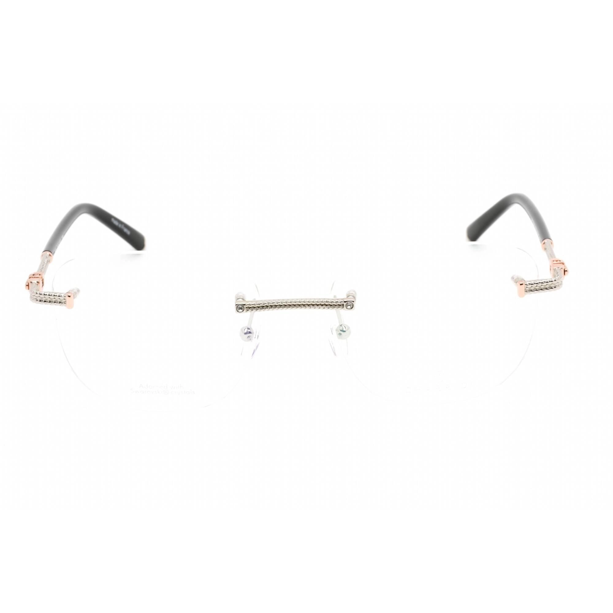 Charriol Men's Eyeglasses - Shiny Silver/Pink Gold Metal Cat Eye Frame | PC71044 C02