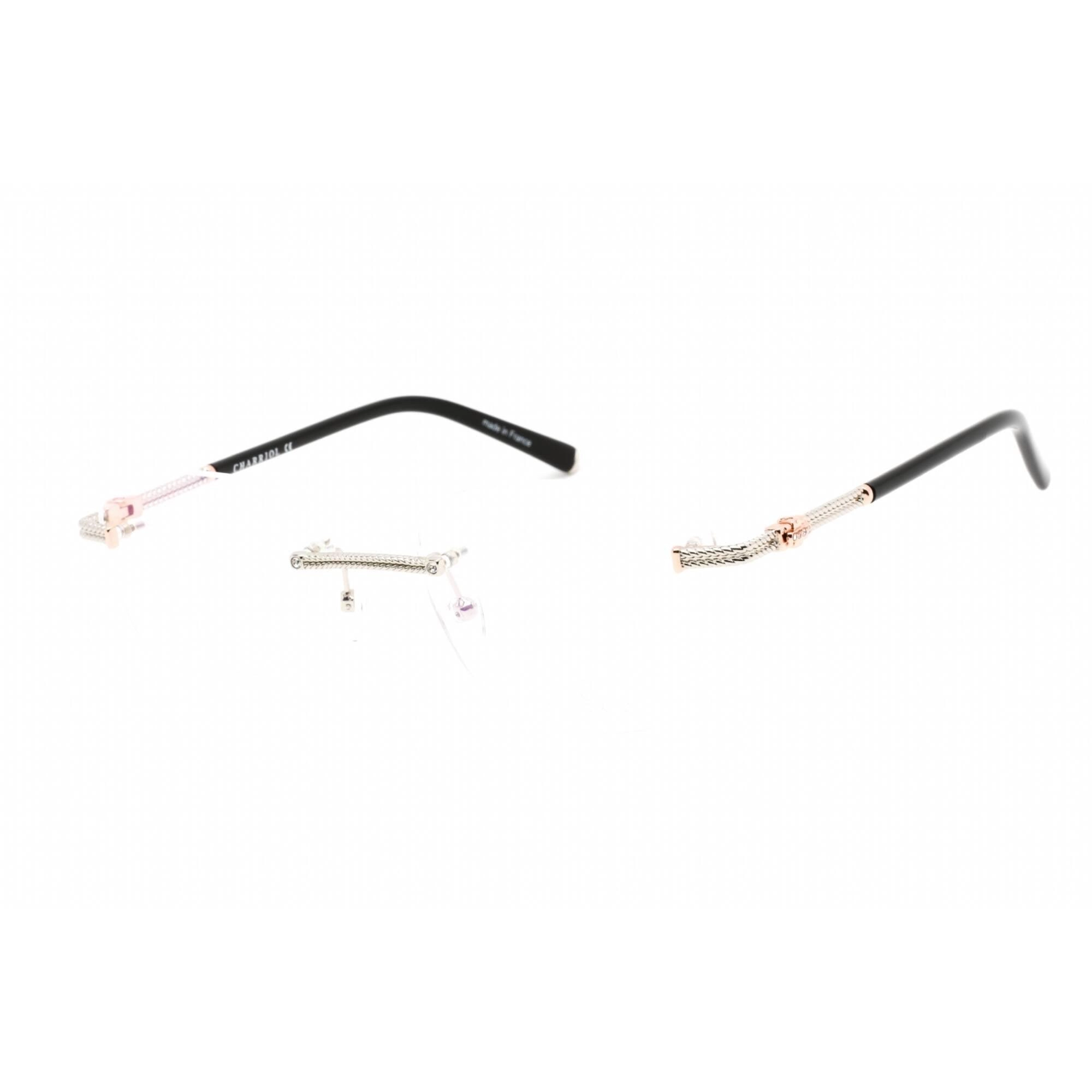 Charriol Men's Eyeglasses - Shiny Silver/Pink Gold Metal Cat Eye Frame | PC71044 C02