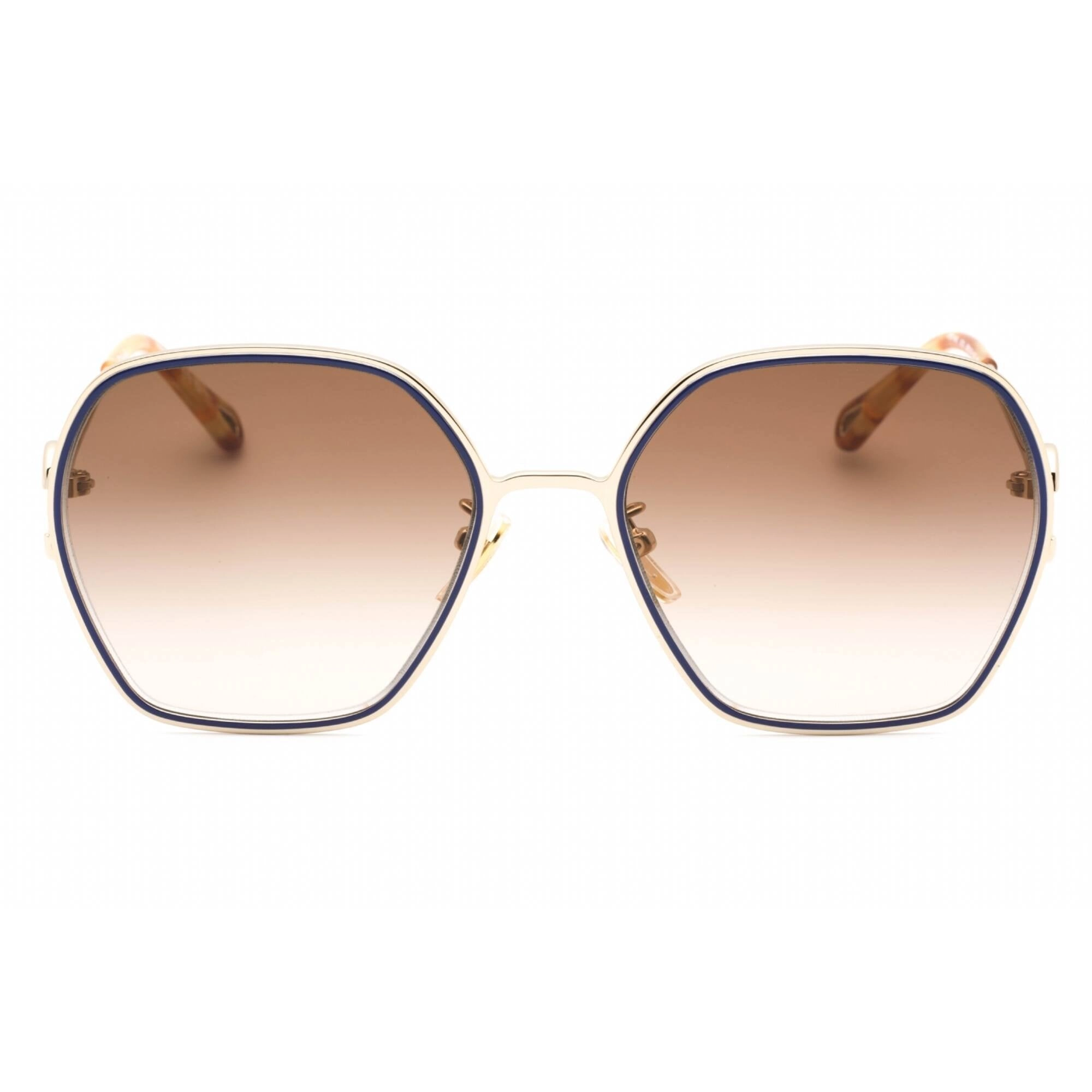 Chloe Women's Sunglasses - Gold Butterfly Full Rim Frame Brown Lens | CH0146S 003