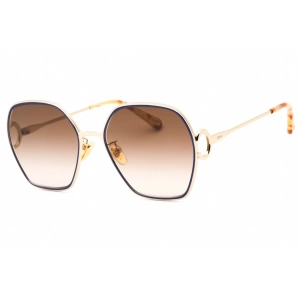 Chloe Women's Sunglasses - Gold Butterfly Full Rim Frame Brown Lens | CH0146S 003