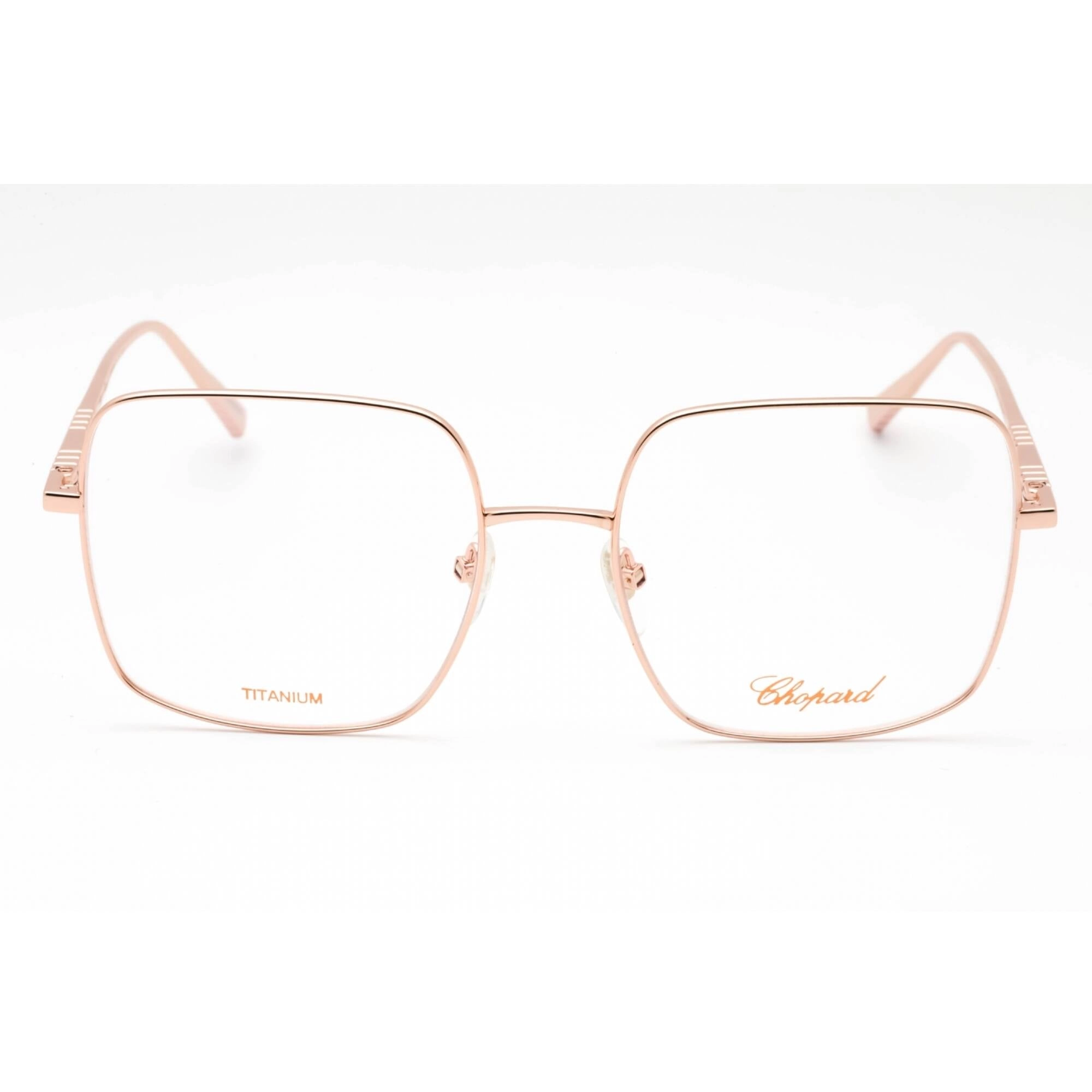 Chopard Women's Eyeglasses - Shiny Copper Metal Square Full Rim Frame | VCHF49M 08FC