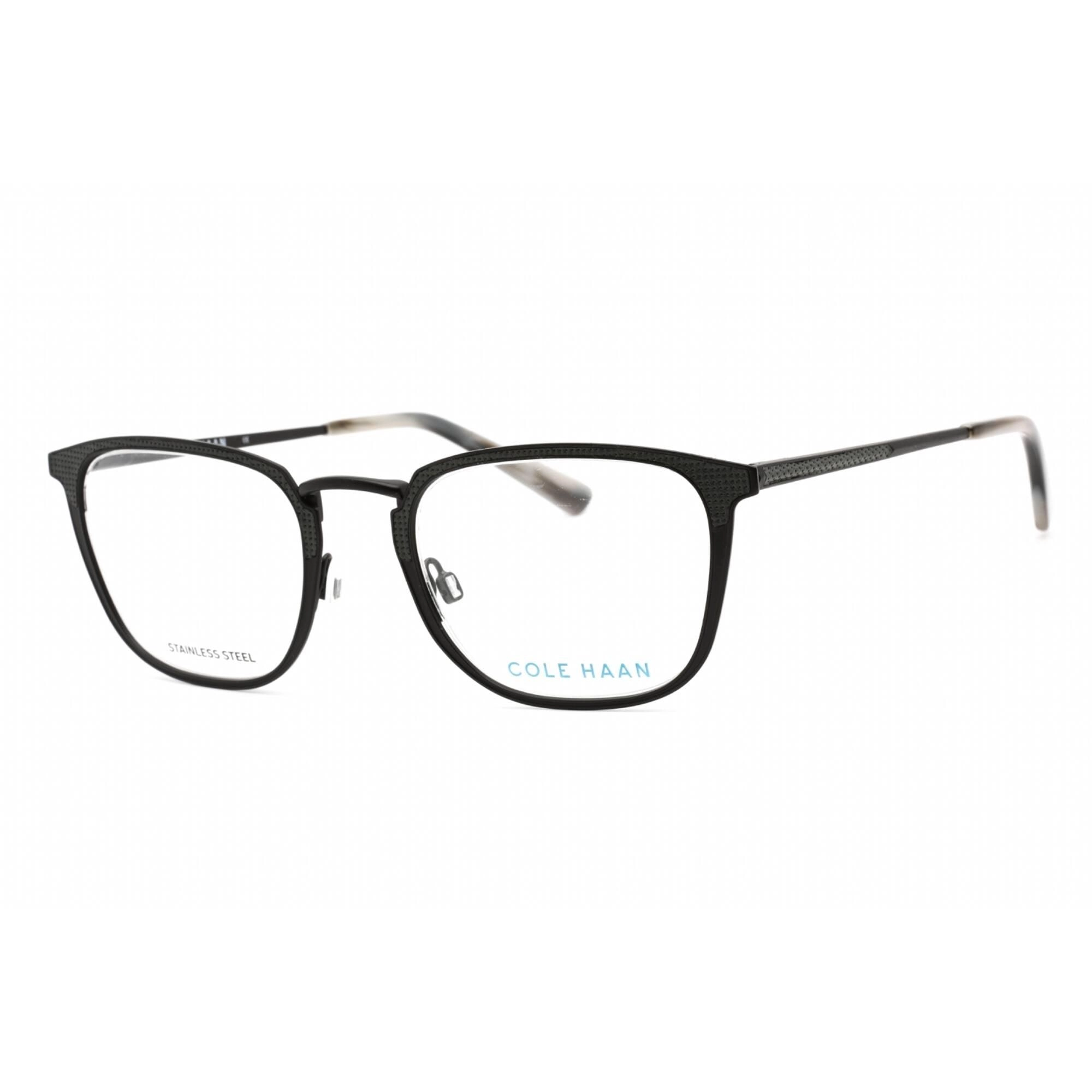 Cole Haan Men's Eyeglasses - Black Rectangular Metal Frame Clear Lens | CH4042 001
