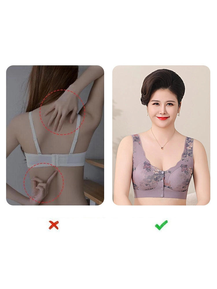Comfort Front Closure Floral Printed Wireless Bra