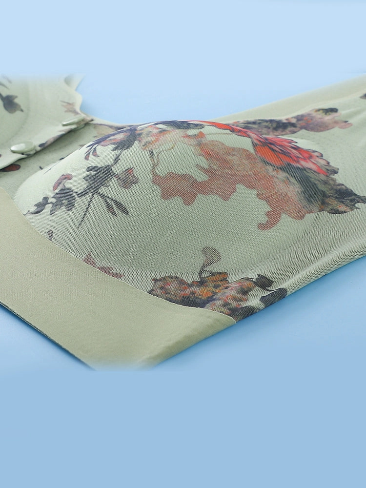 Comfort Front Closure Floral Printed Wireless Bra