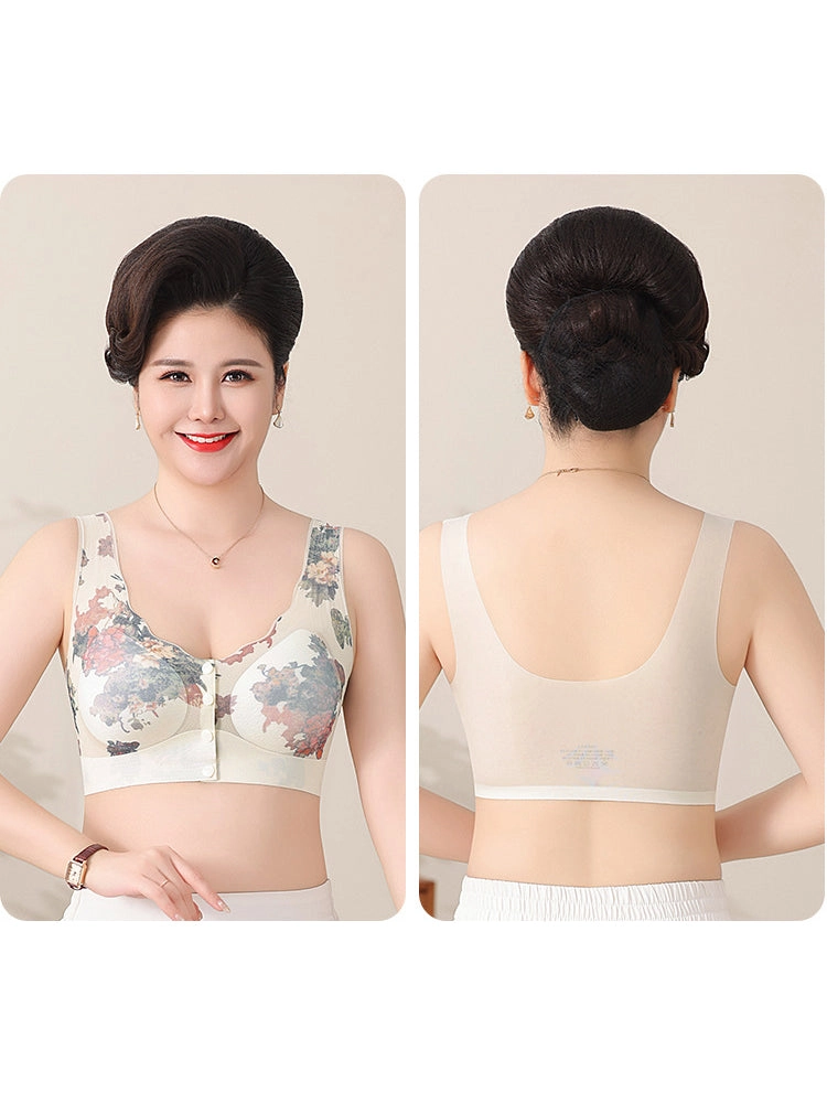 Comfort Front Closure Floral Printed Wireless Bra