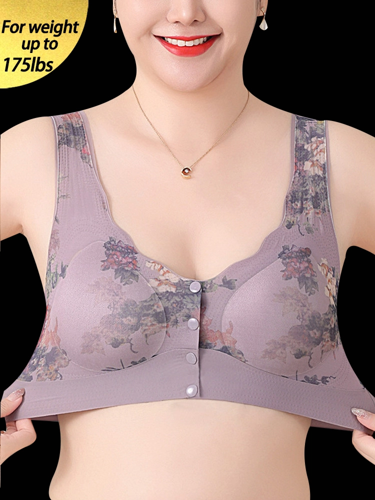 Comfort Front Closure Floral Printed Wireless Bra