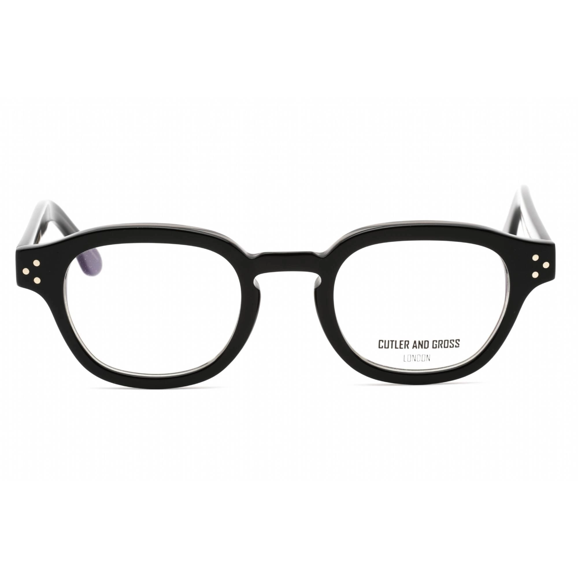 Cutler And Gross Unisex Eyeglasses - Black/Grey Round Frame Clear Lens | CG1290V2 002