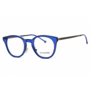 Cutler And Gross Unisex Eyeglasses - Silver/Blue Cat Eye Frame Clear Lens | CG1275 006