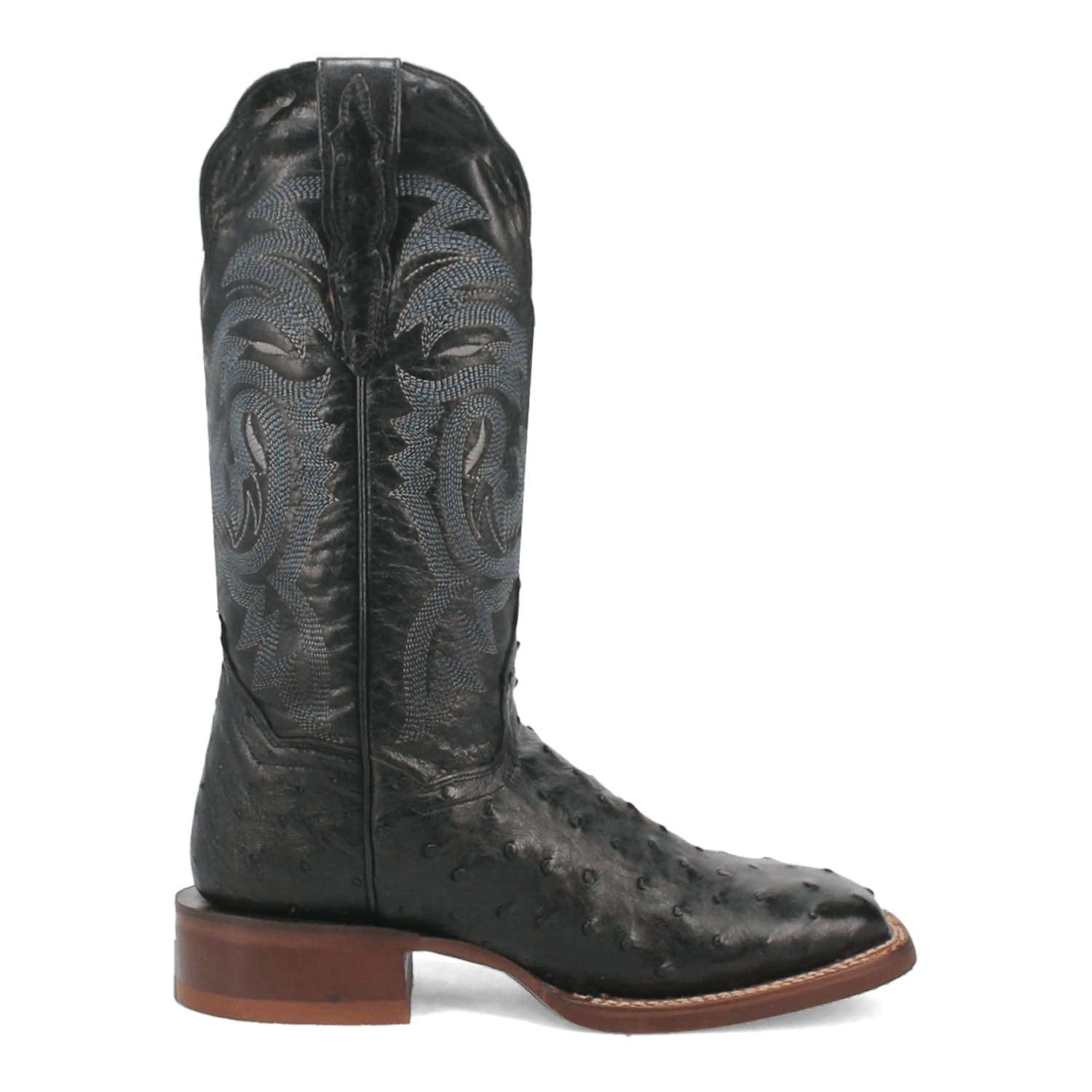 Dan Post Womens Kylo Black Full Quill Ostrich Cowboy Boots