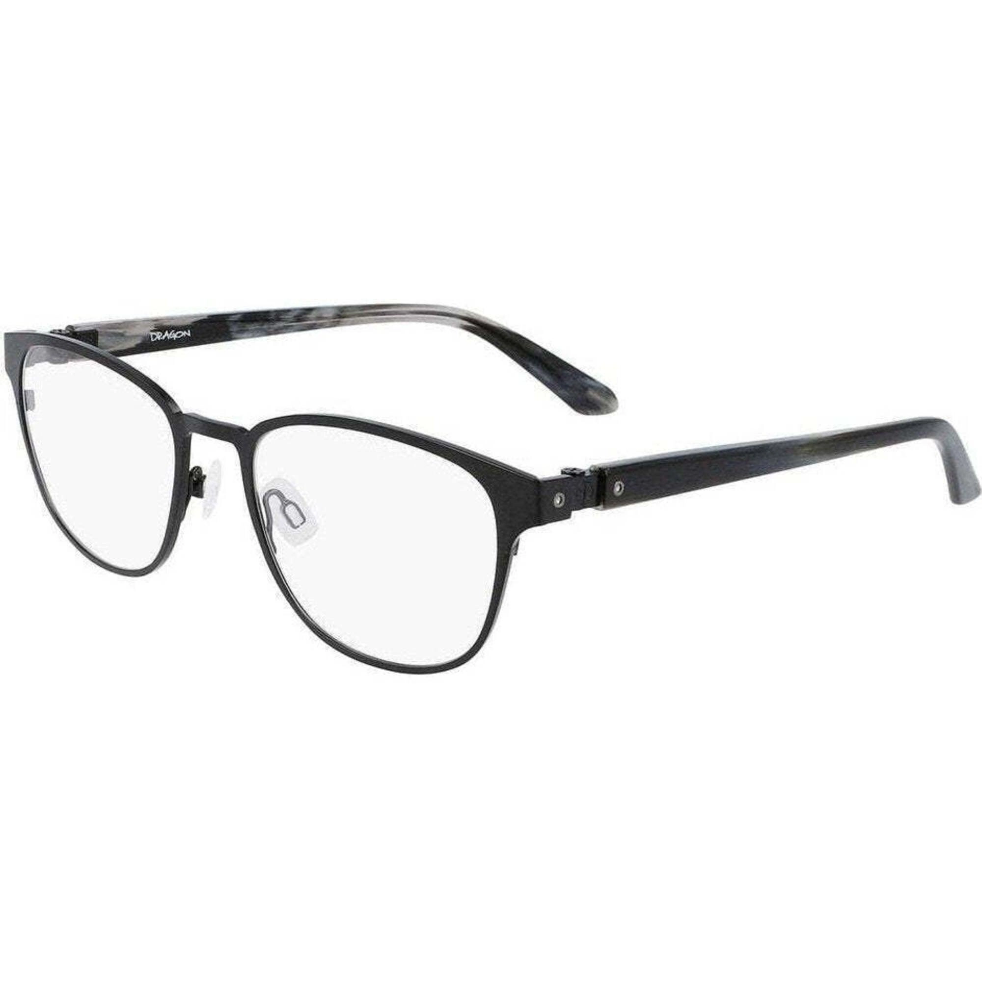 Dragon Unisex Eyeglasses - Matt Black Metal Square Frame Demo Lens | DRAGON DR7006 2