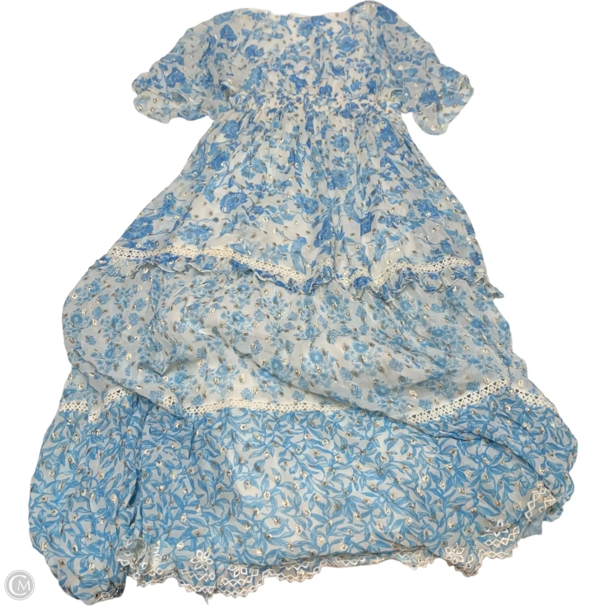 Dress Casual Maxi By Hemant & Nandita In Blue & White, Size: M