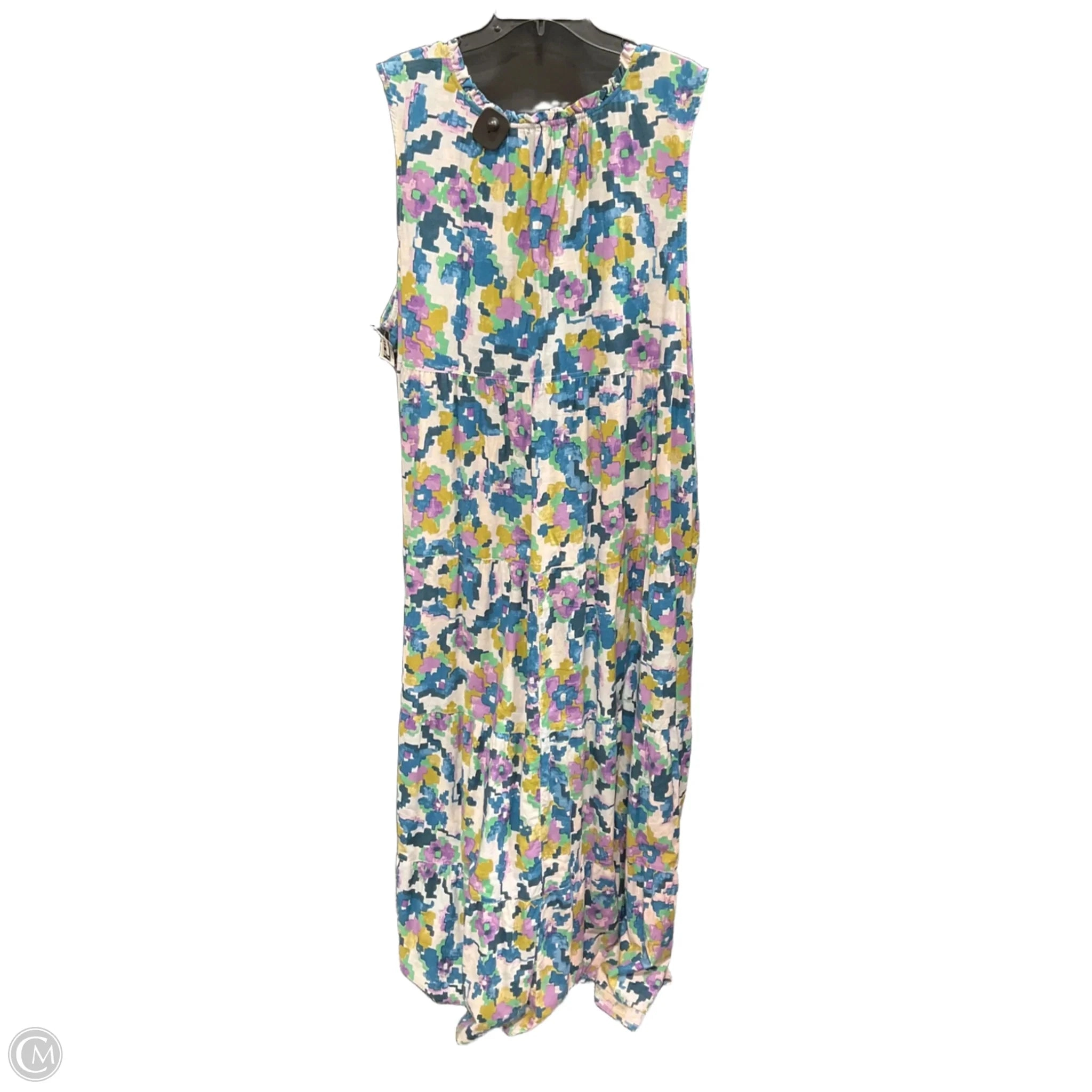 Dress Casual Maxi By Sonoma In Blue & Green, Size: 4x