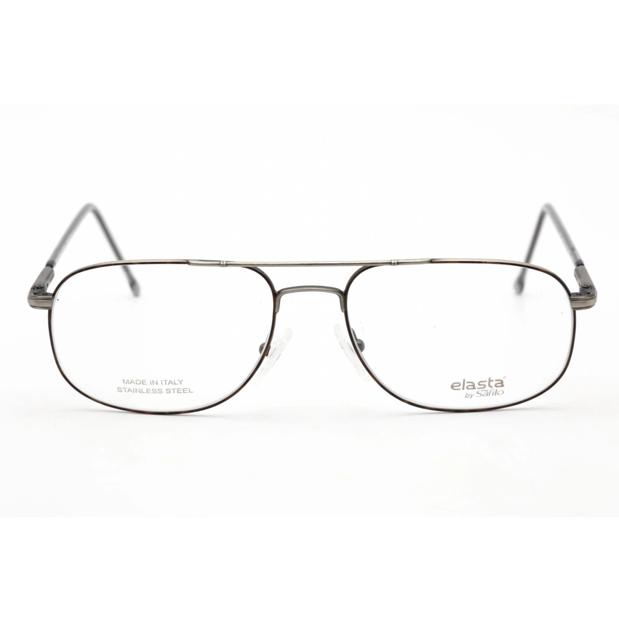 Elasta Men's Eyeglasses - Antique Matte Full Rim Aviator Metal Frame | 7020 0LV8 00